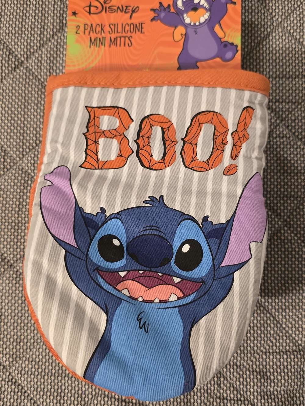 Disney Stitch Halloween Kids Silicone Mini Mitts - Blue & Purple (2-Pack)